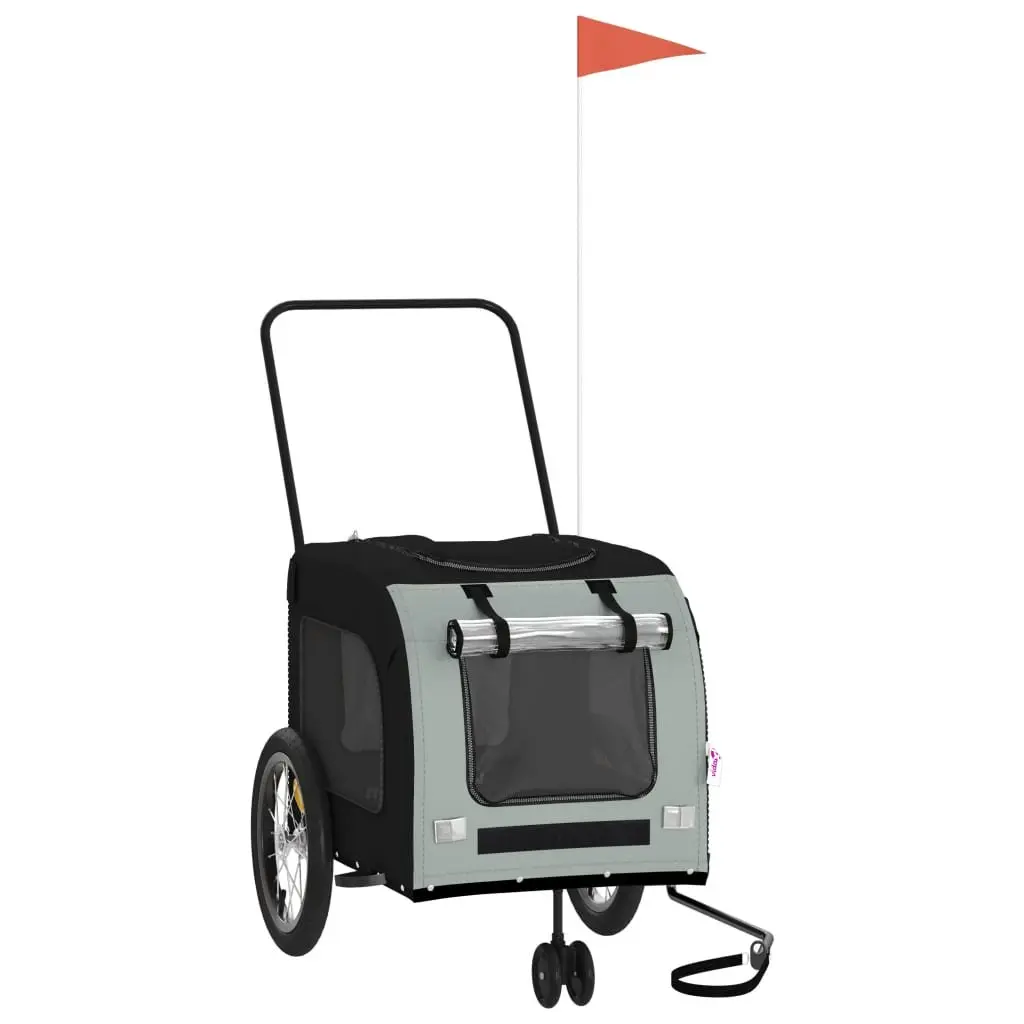 Pet Bike Trailer Sturdy Iron Frame Oxford Fabric Black for Small Dogs