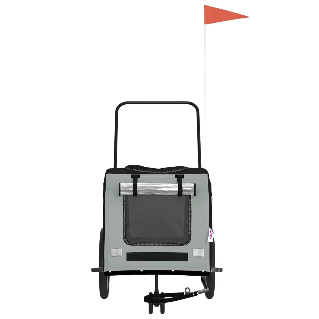 Pet Bike Trailer Sturdy Iron Frame Oxford Fabric Black for Small Dogs