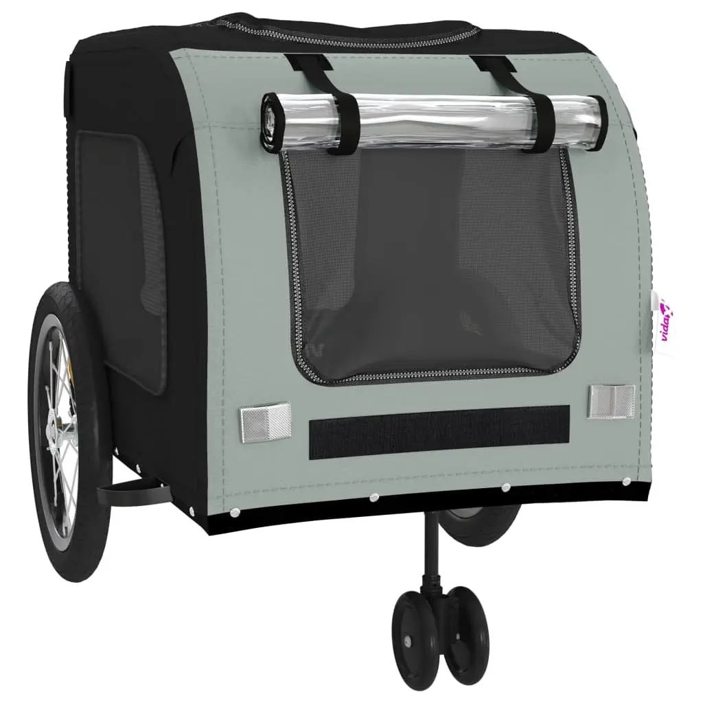 Pet Bike Trailer Sturdy Iron Frame Oxford Fabric Black for Small Dogs