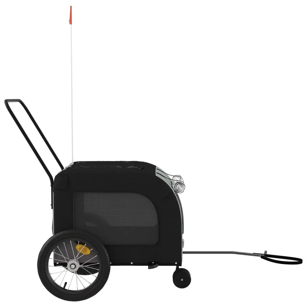 Pet Bike Trailer Sturdy Iron Frame Oxford Fabric Black for Small Dogs