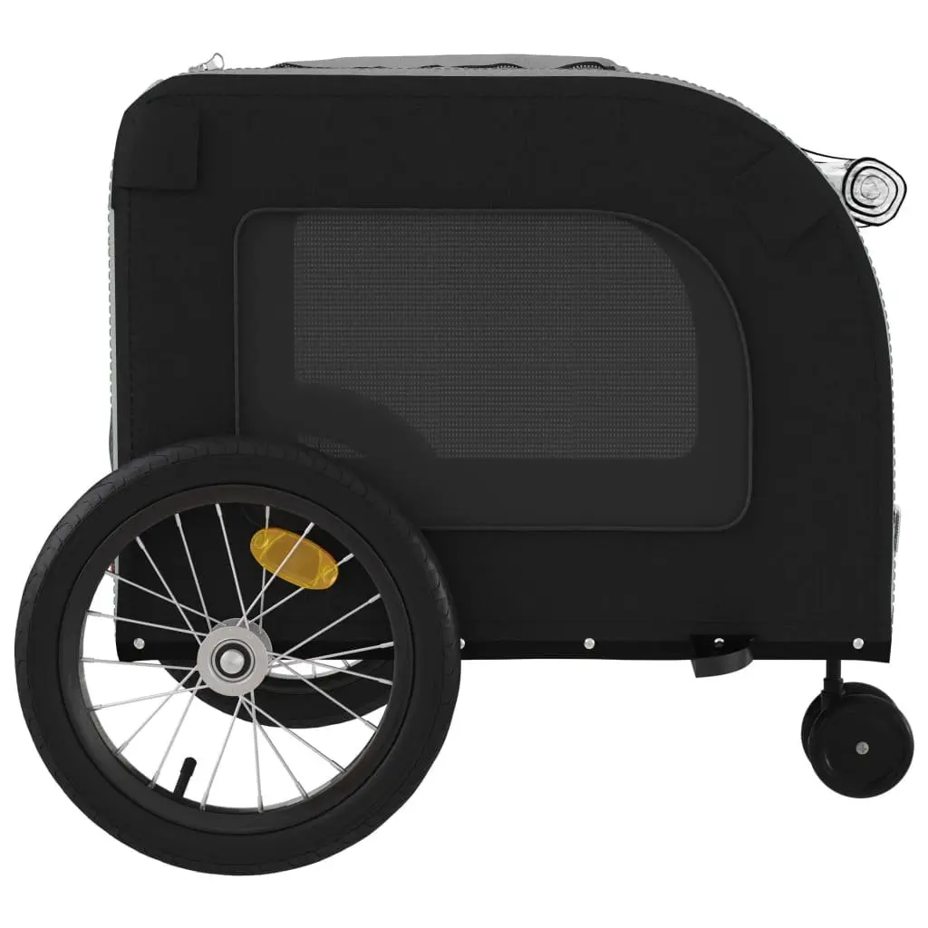 Pet Bike Trailer Sturdy Iron Frame Oxford Fabric Black for Small Dogs