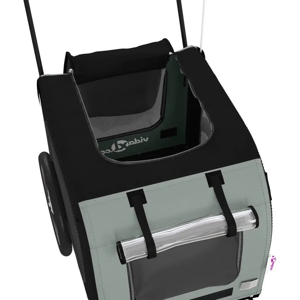 Pet Bike Trailer Sturdy Iron Frame Oxford Fabric Black for Small Dogs