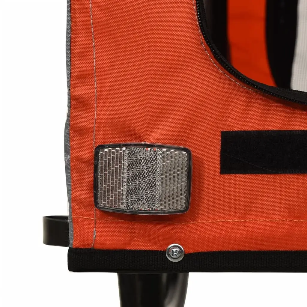 Pet Bike Trailer Orange Black Durable for Small Dogs