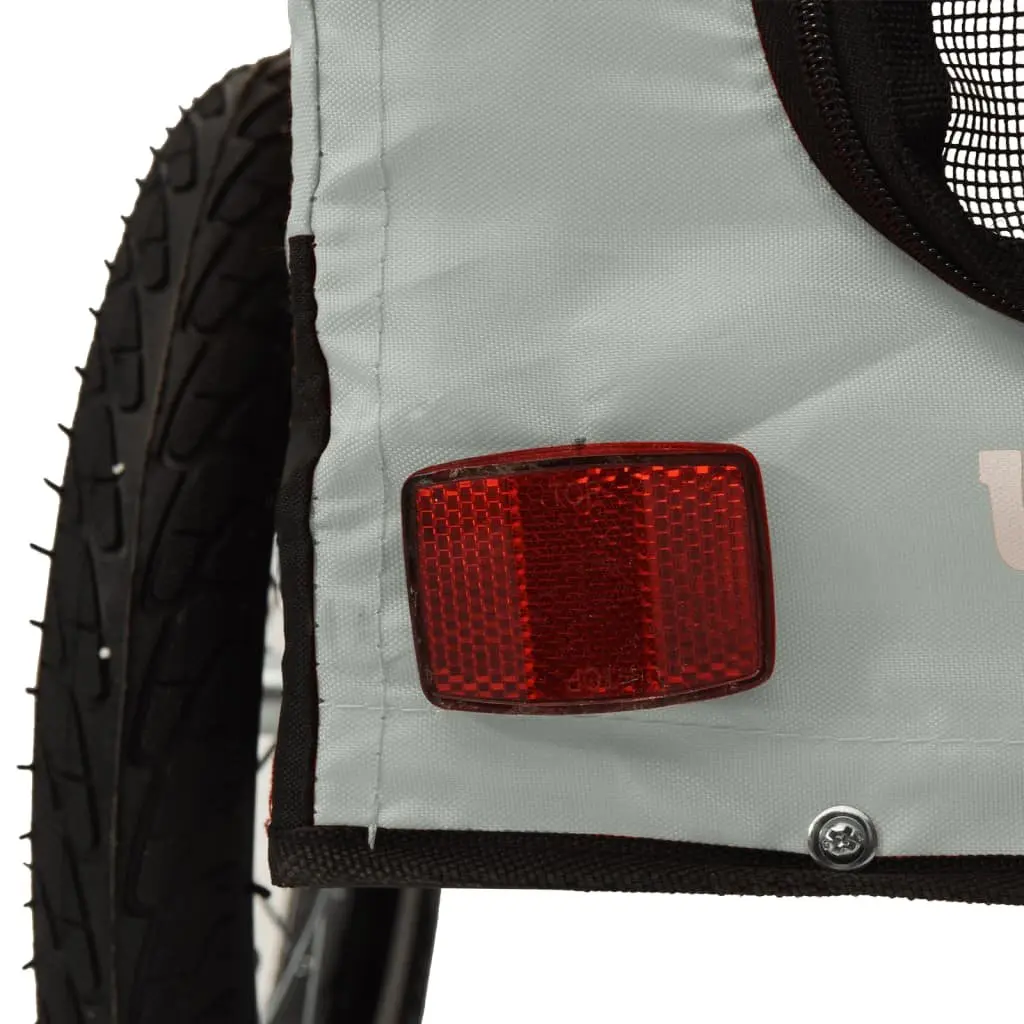 Pet Bike Trailer Small Dogs Carrier with Push Bar Grey