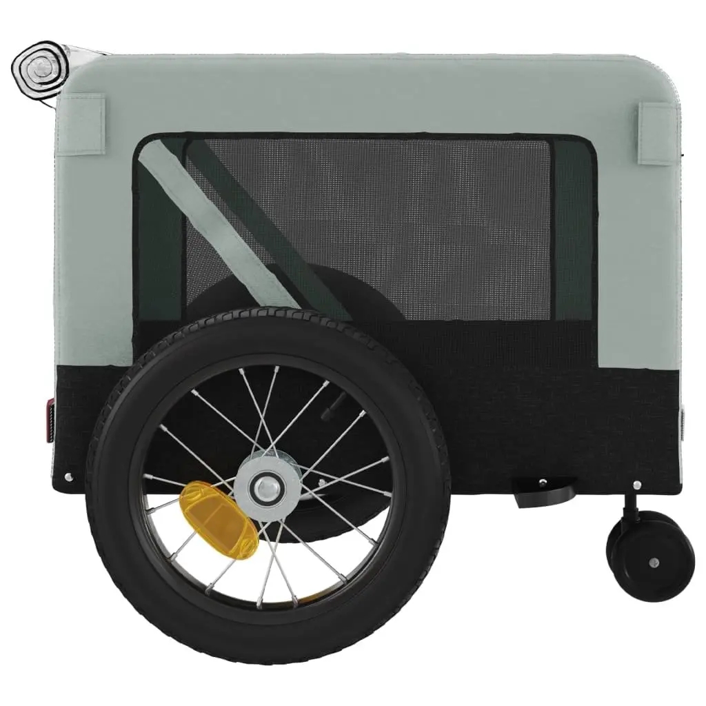 Pet Bike Trailer Small Dogs Carrier with Push Bar Grey