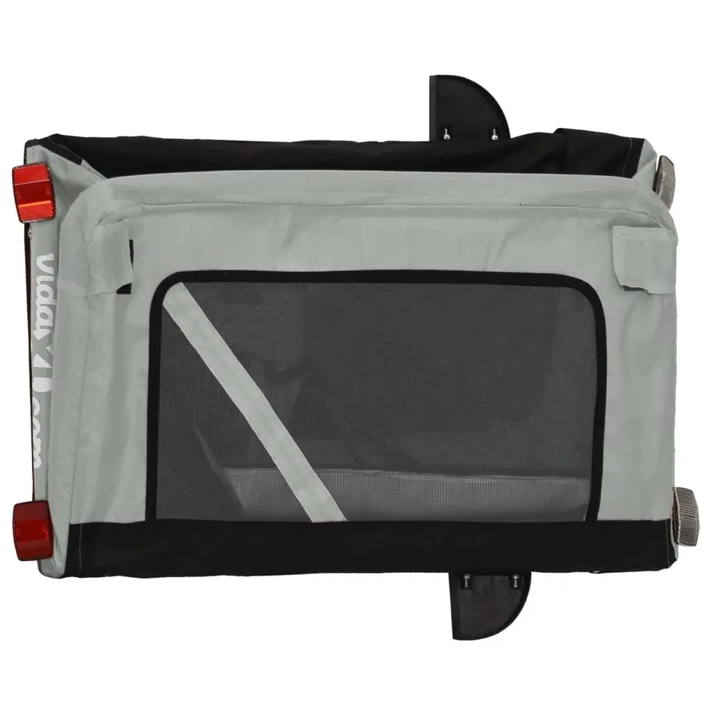 Pet Bike Trailer Small Dogs Carrier with Push Bar Grey