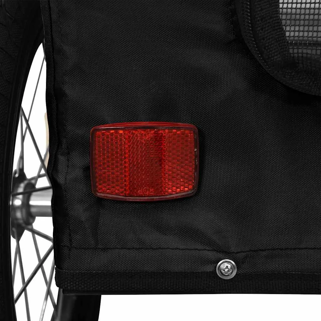 Pet Bike Trailer Black Oxford Fabric Iron Frame Small Dog