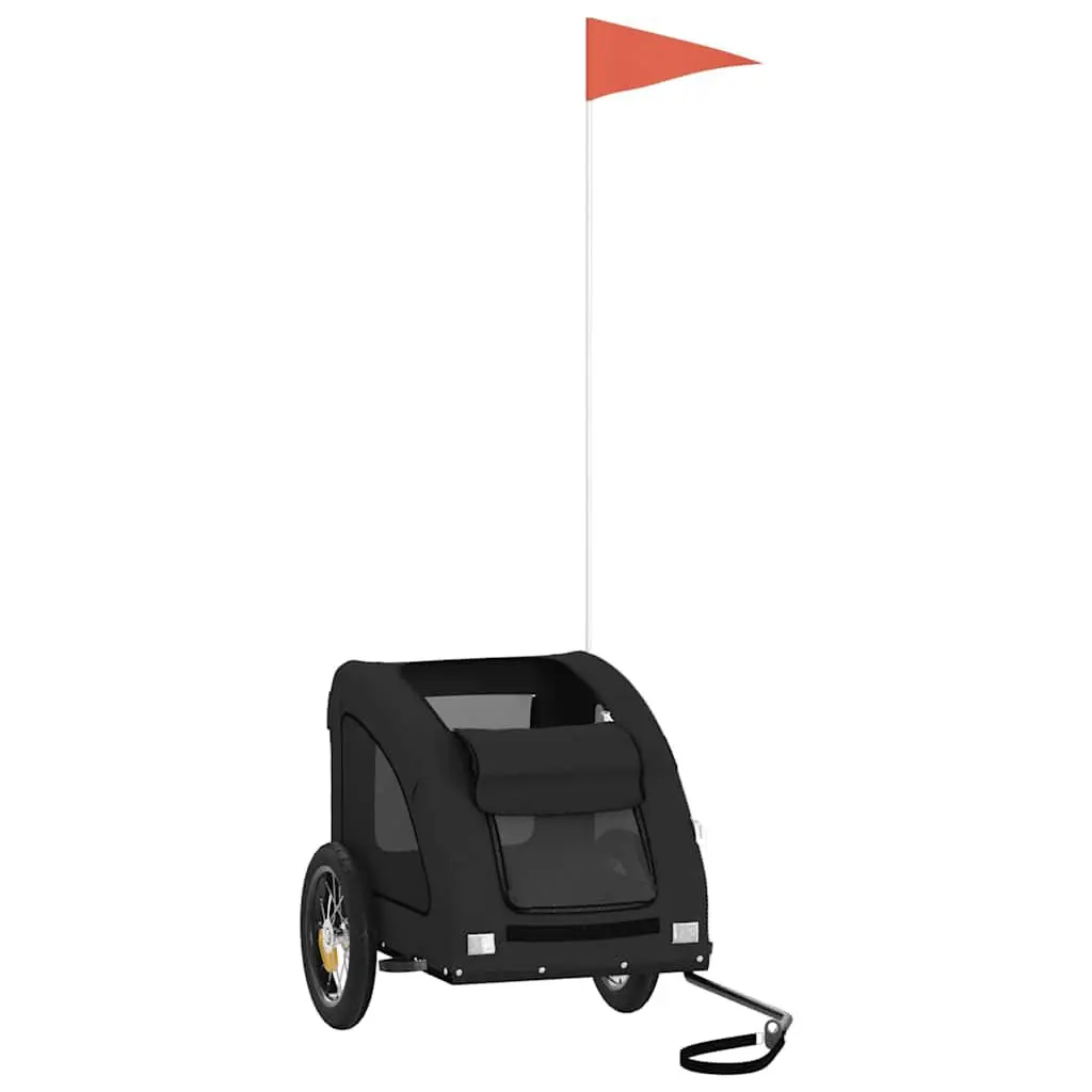 Pet Bike Trailer Black Oxford Fabric Iron Frame Small Dog