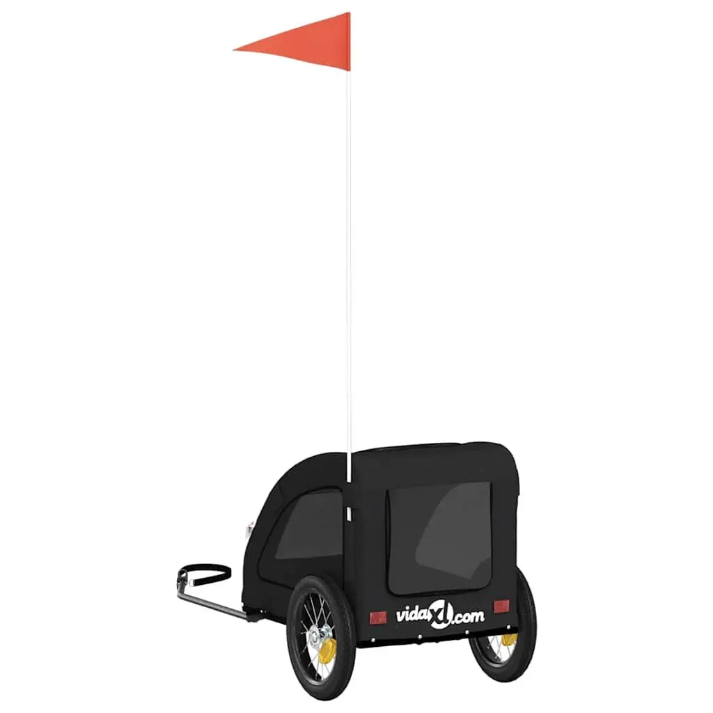 Pet Bike Trailer Black Oxford Fabric Iron Frame Small Dog