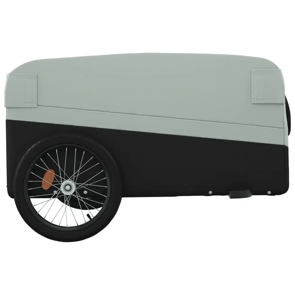 Bike Trailer Grey 45kg Load Capacity Iron Cart Bicycle Cargo Hauling Tow Bar