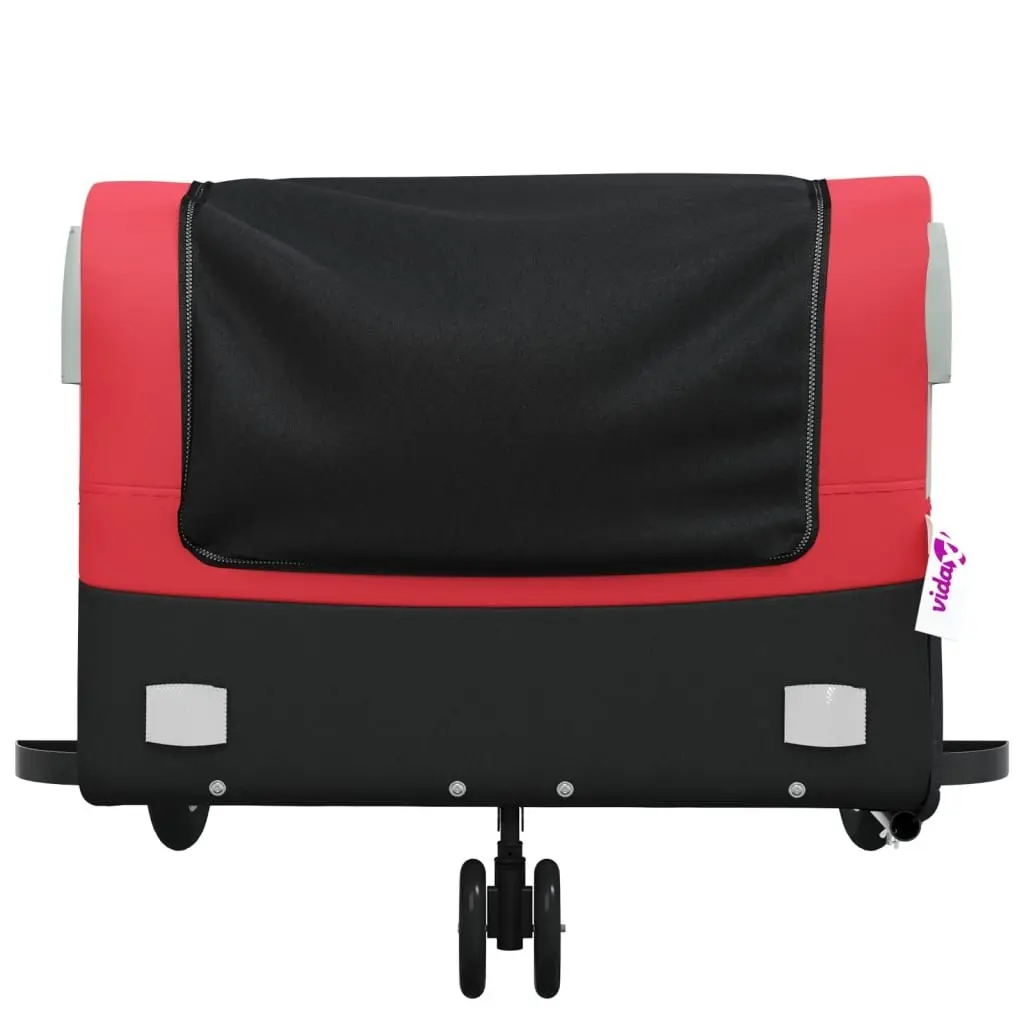 Bike Trailer Red 45 kg Load Capacity Iron Cargo Bicycle Cart Heavy Duty Tow