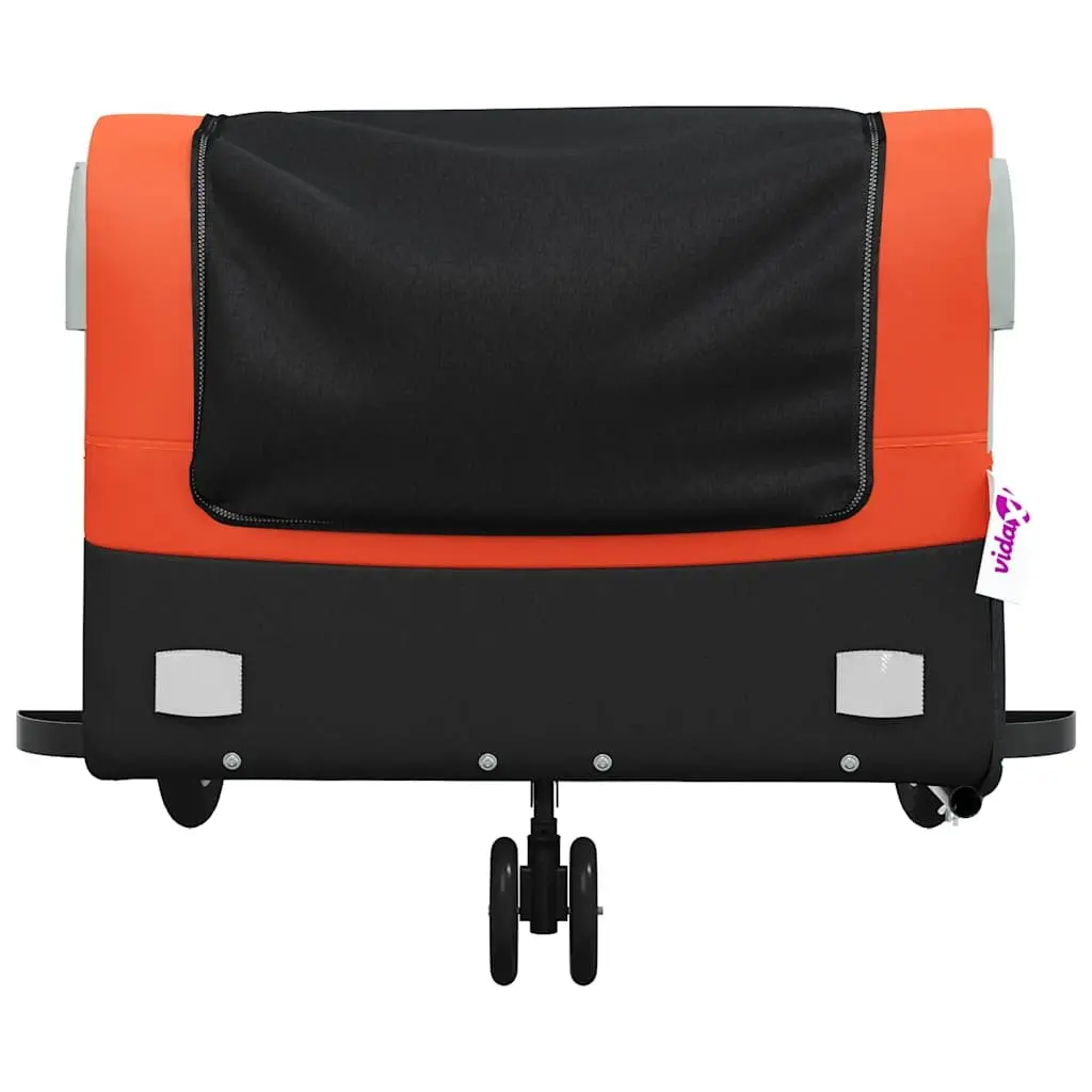 Bicycle Cargo Trailer Iron Frame 45kg Load Capacity Orange