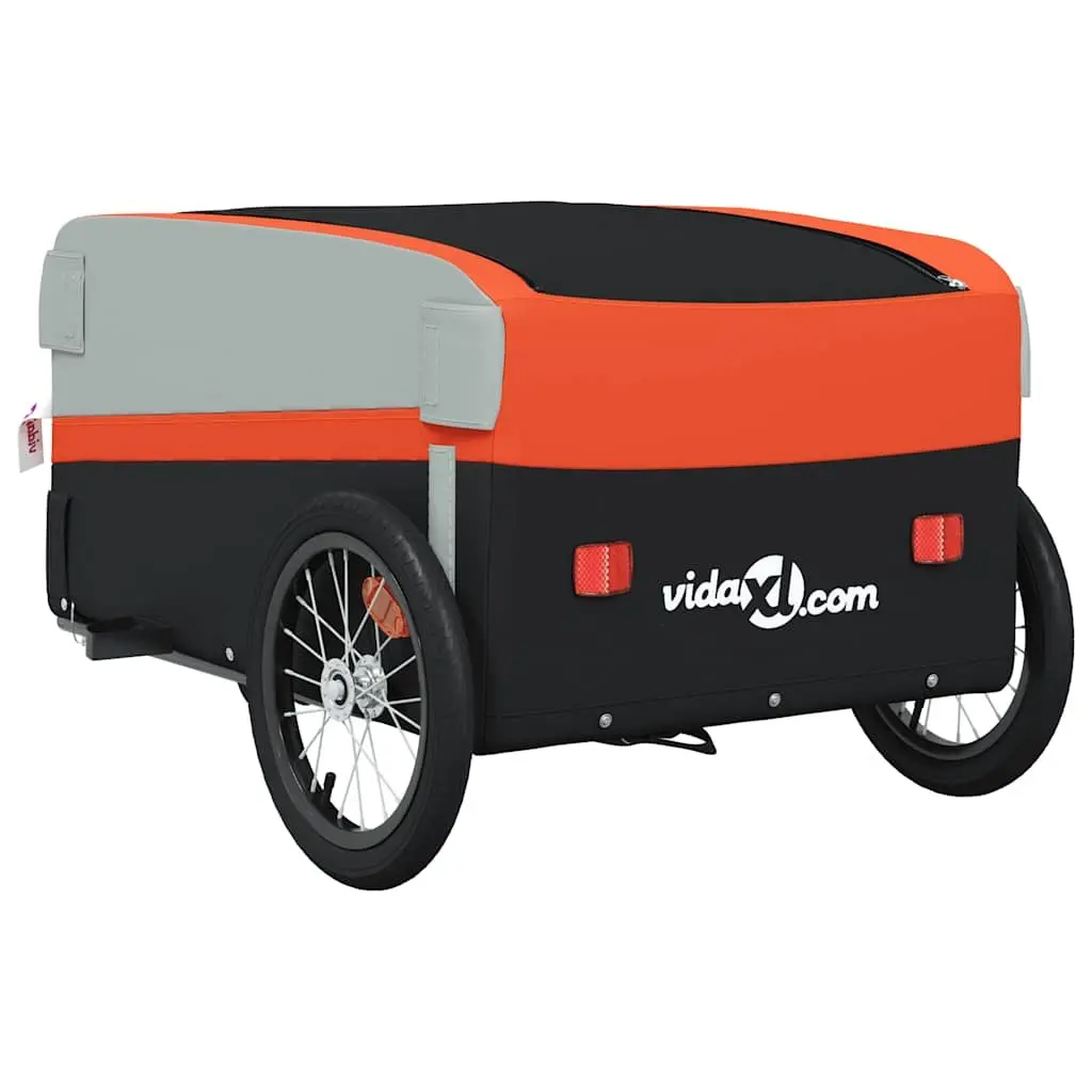 Bicycle Cargo Trailer Iron Frame 45kg Load Capacity Orange