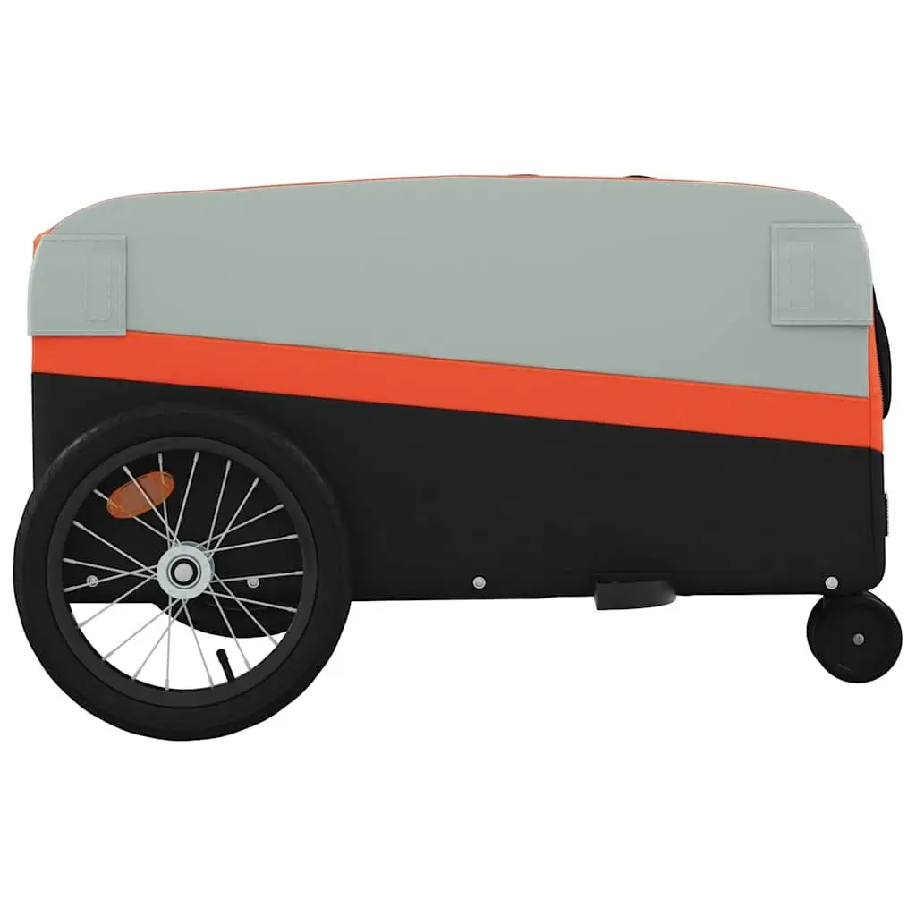 Bicycle Cargo Trailer Iron Frame 45kg Load Capacity Orange