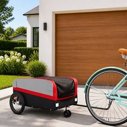 Friendly Red Iron Bike Trailer for Your Cargo Needs
