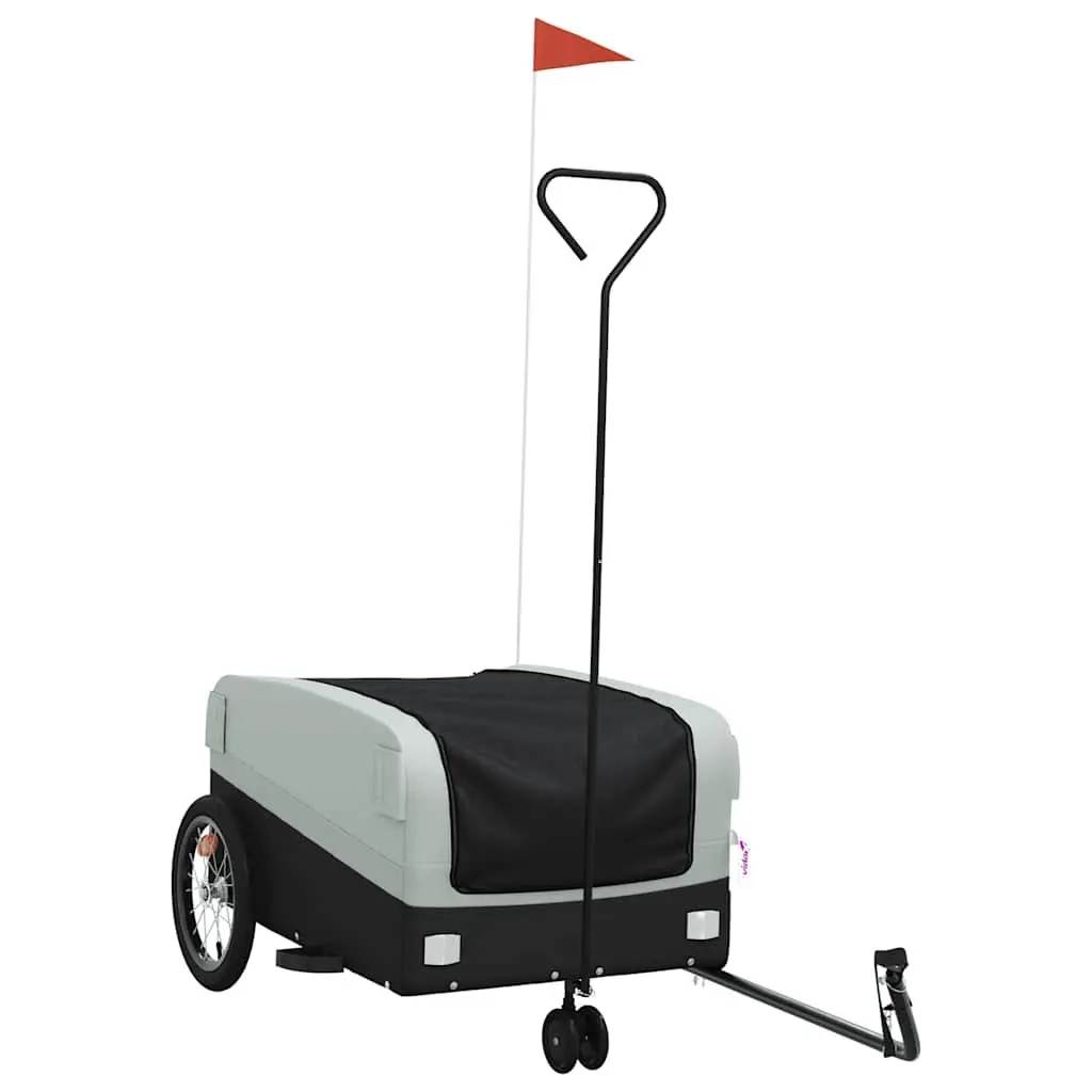 Bike Trailer Sturdy Iron Construction 45kg Load Capacity Grey