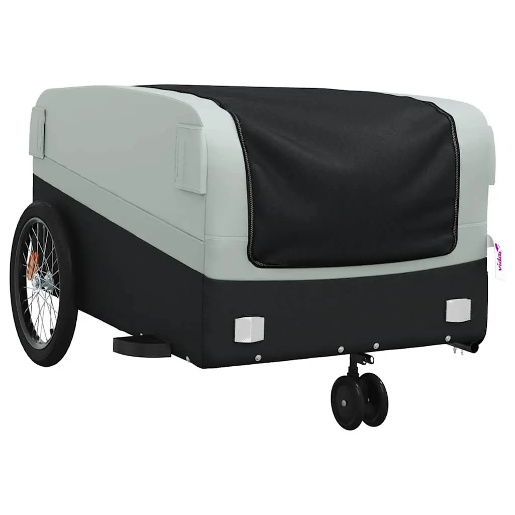 Bike Trailer Sturdy Iron Construction 45kg Load Capacity Grey
