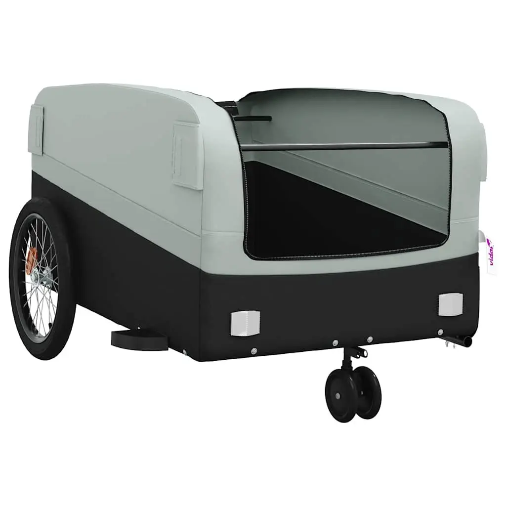Bike Trailer Sturdy Iron Construction 45kg Load Capacity Grey