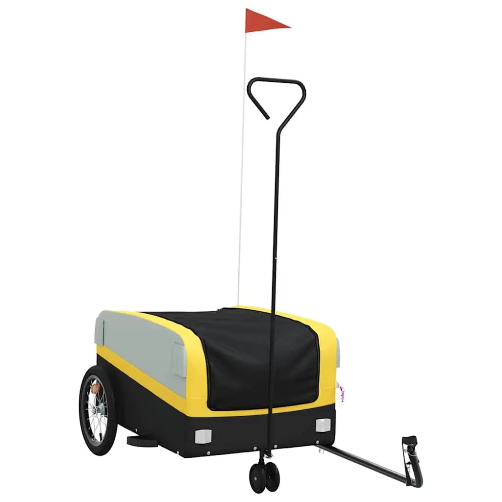 Bike Trailer Heavy Duty Yellow Cargo Cart 45kg Load Capacity