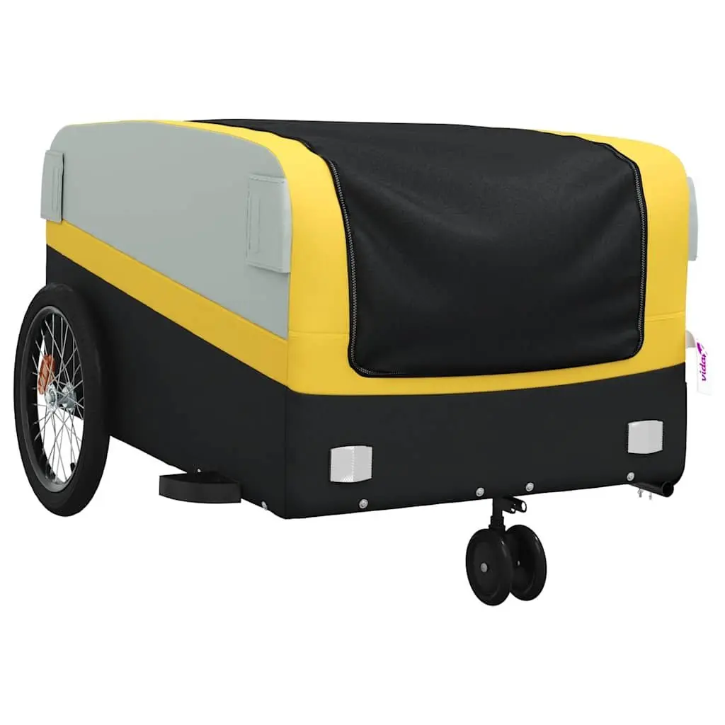 Bike Trailer Heavy Duty Yellow Cargo Cart 45kg Load Capacity