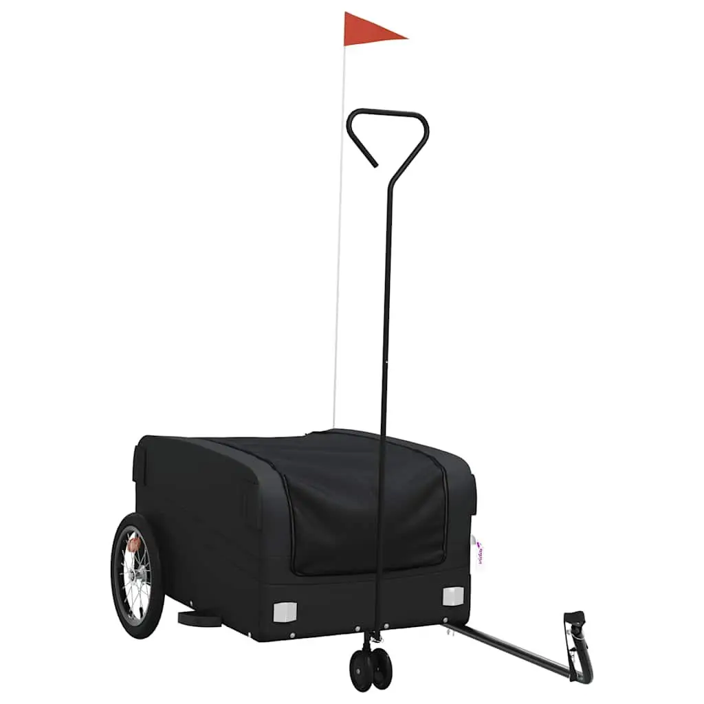 Bike Trailer Black Sturdy Cargo Cart 45kg Capacity