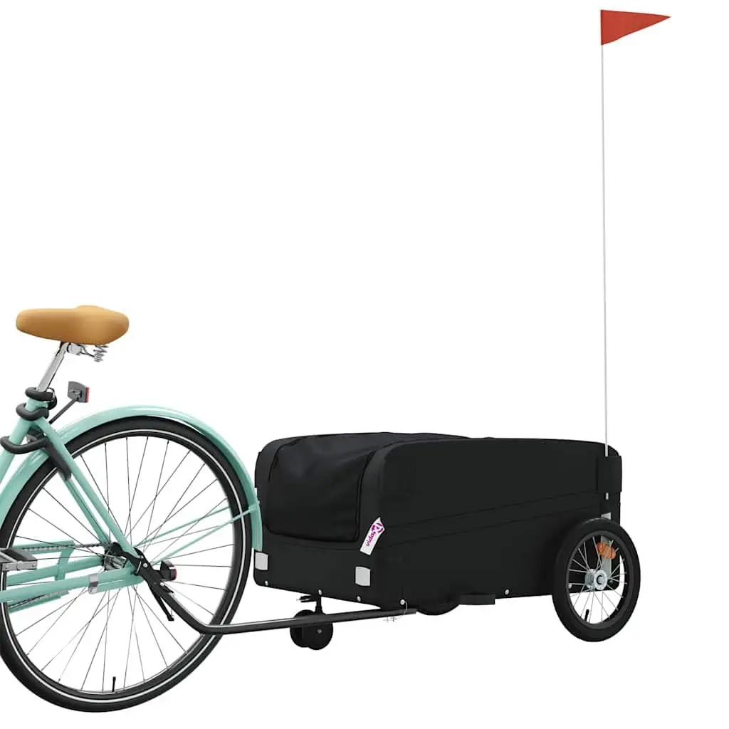 Bike Trailer Black Sturdy Cargo Cart 45kg Capacity
