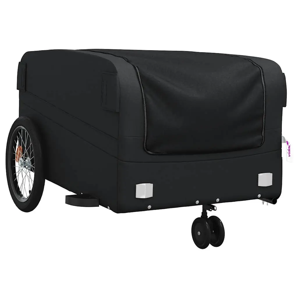 Bike Trailer Black Sturdy Cargo Cart 45kg Capacity