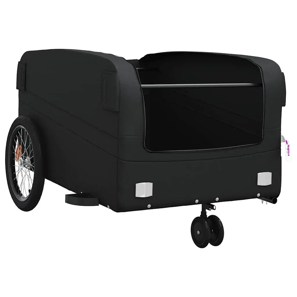 Bike Trailer Black Sturdy Cargo Cart 45kg Capacity
