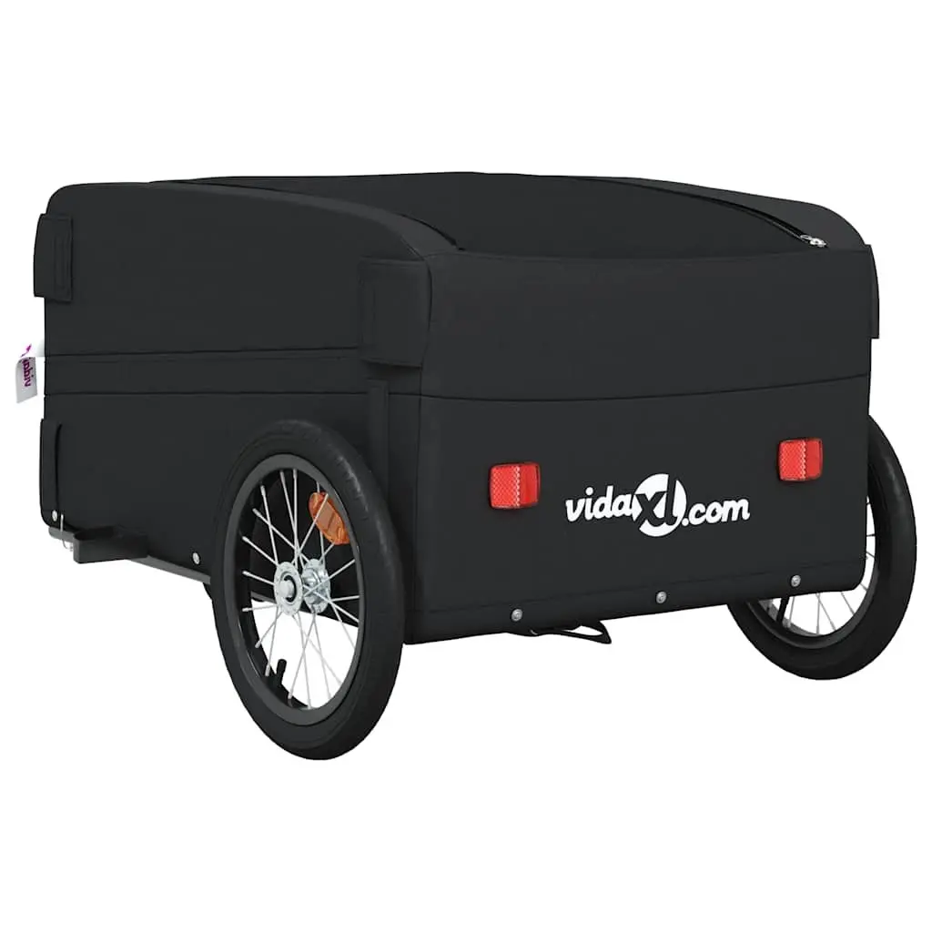 Bike Trailer Black Sturdy Cargo Cart 45kg Capacity