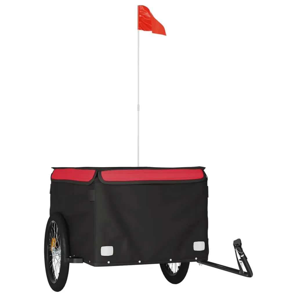 Bike Trailer Black Iron Heavy Duty Cargo Cart Bicycle Hauling Tow Bar Safety