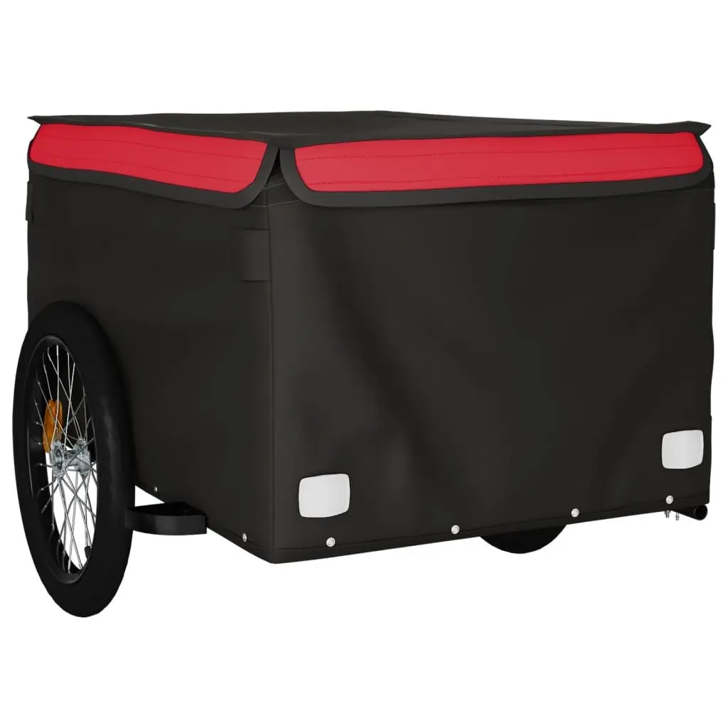 Bike Trailer Black Iron Heavy Duty Cargo Cart Bicycle Hauling Tow Bar Safety