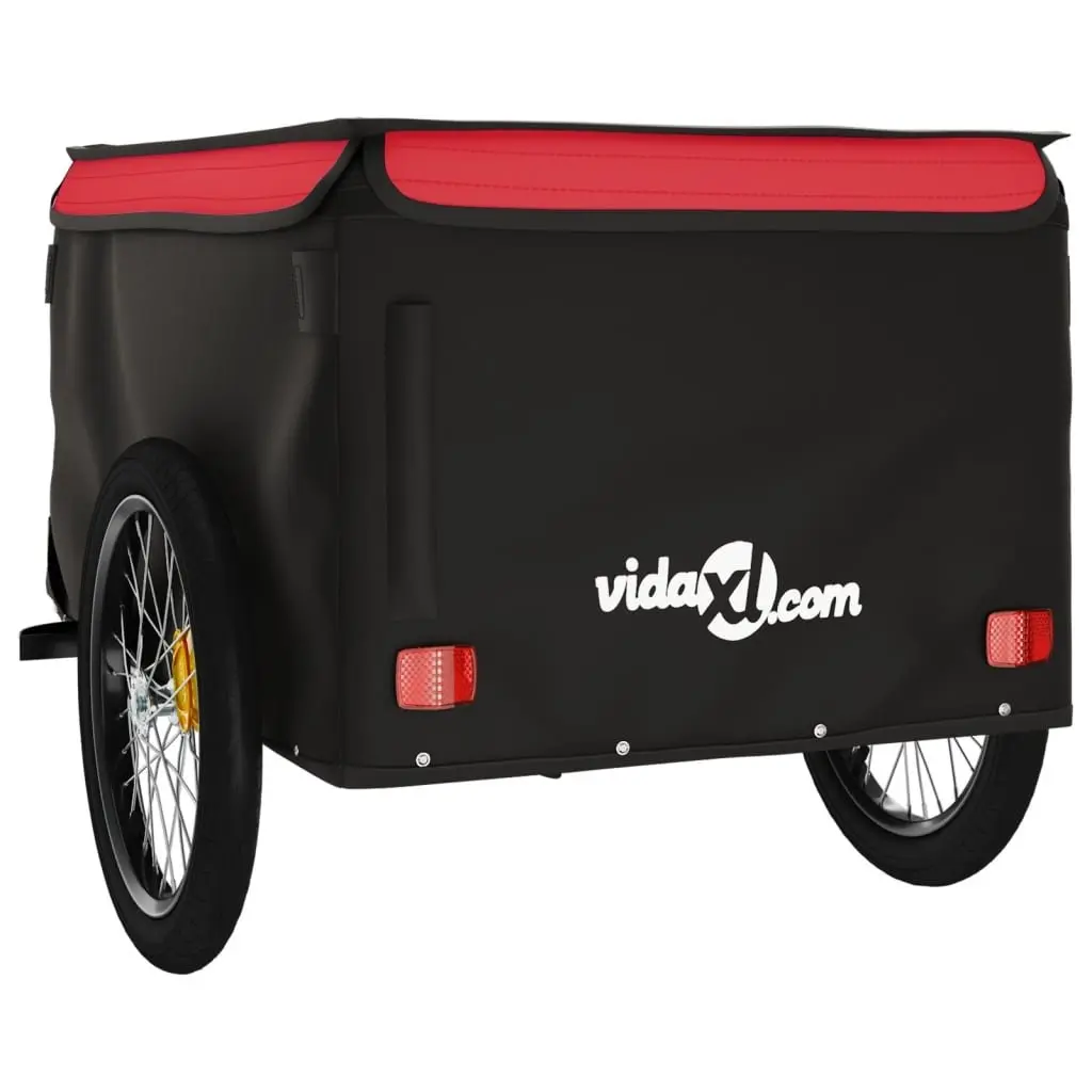 Bike Trailer Black Iron Heavy Duty Cargo Cart Bicycle Hauling Tow Bar Safety