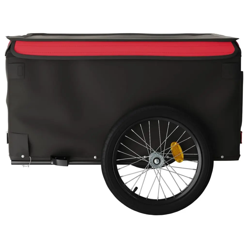 Bike Trailer Black Iron Heavy Duty Cargo Cart Bicycle Hauling Tow Bar Safety