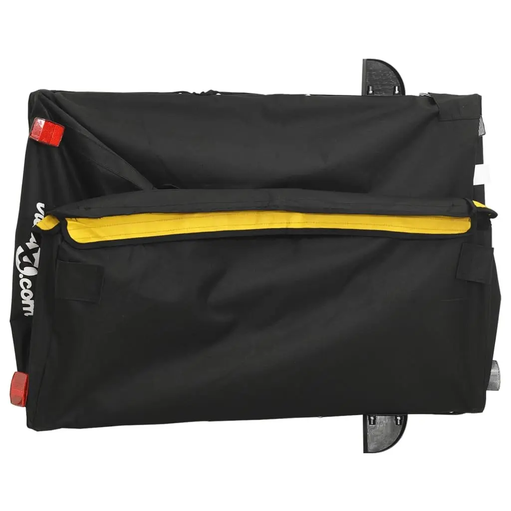 Bicycle Cargo Trailer Iron Durable 45kg Load Capacity Black Yellow