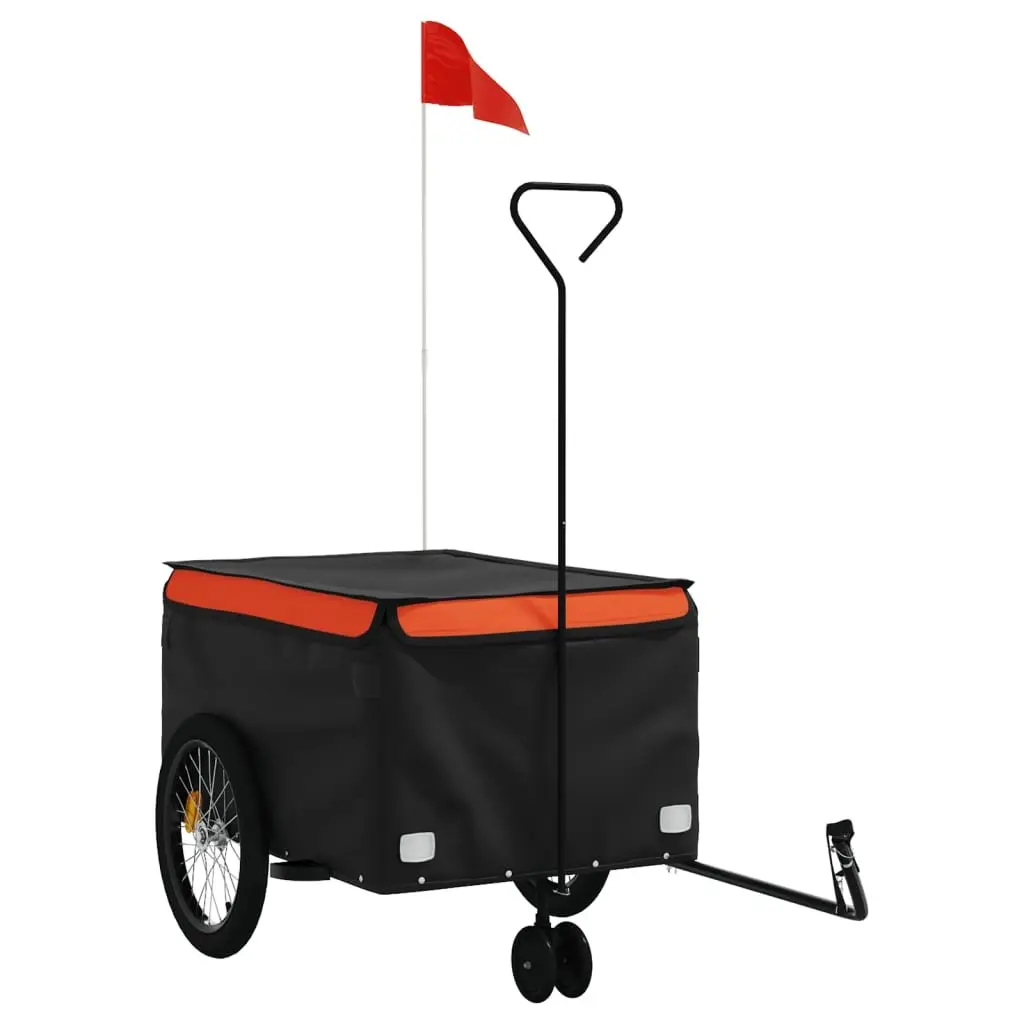 Bike Trailer Iron 45kg Load Capacity Orange Black