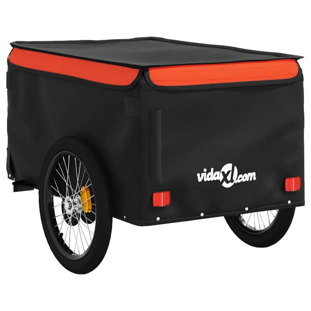 Bike Trailer Iron 45kg Load Capacity Orange Black