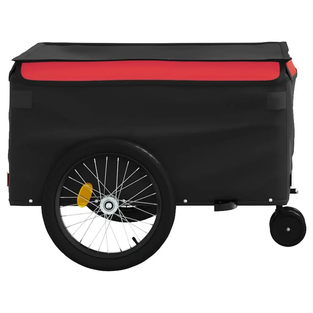Bicycle Cargo Trailer Heavy Duty Iron Construction 45kg Load Capacity Red