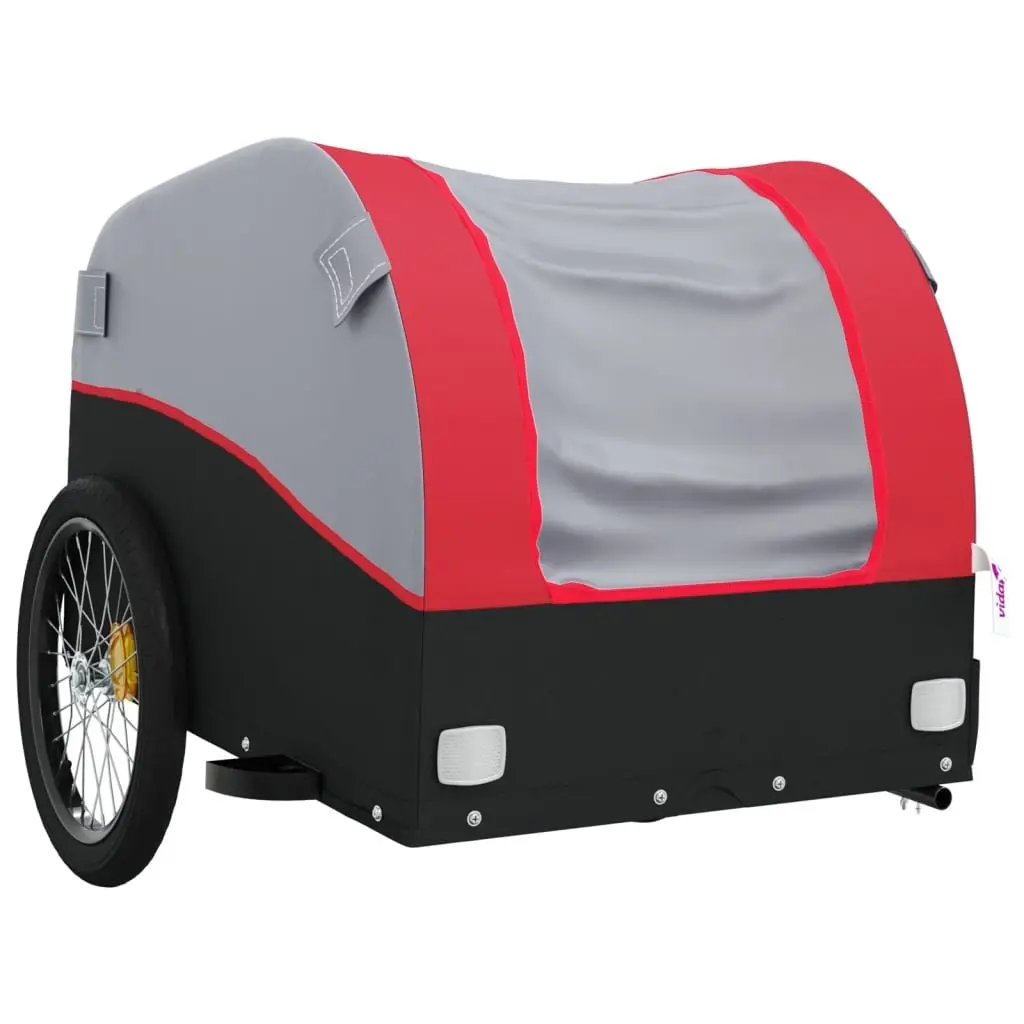 Bike Trailer Heavy Duty Iron Red 45kg Load Cargo Bicycle Cart Tow Bar