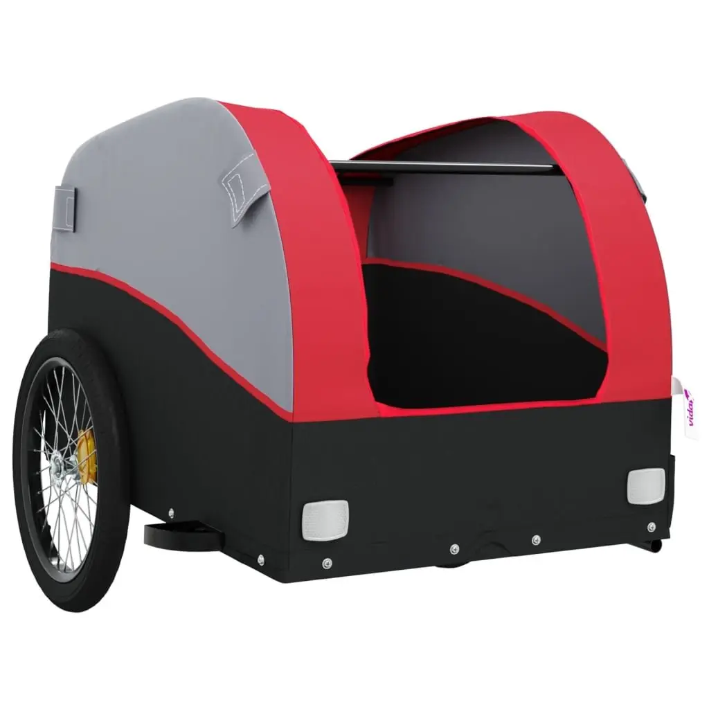 Bike Trailer Heavy Duty Iron Red 45kg Load Cargo Bicycle Cart Tow Bar