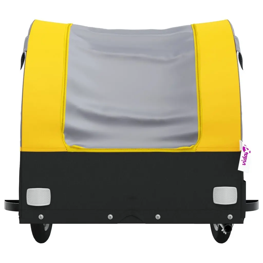 Bike Trailer 45kg Load Capacity Yellow Iron Heavy Duty Cargo Cart Bicycle