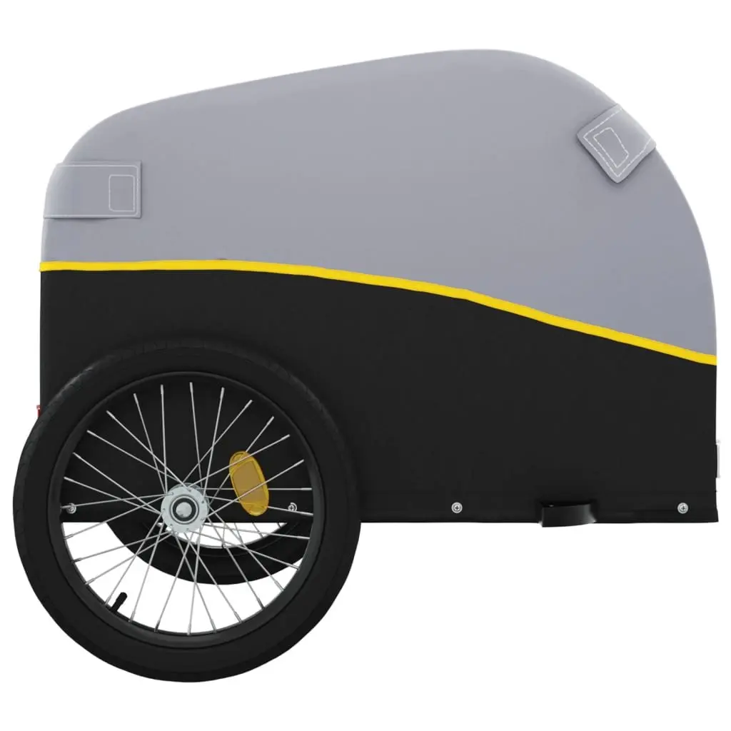 Bike Trailer 45kg Load Capacity Yellow Iron Heavy Duty Cargo Cart Bicycle