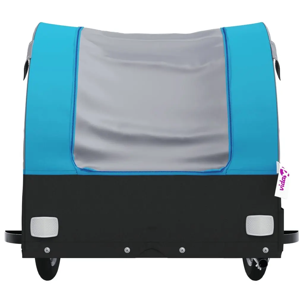 Bike Trailer Iron Frame Blue 45kg Load Capacity Cargo Cart