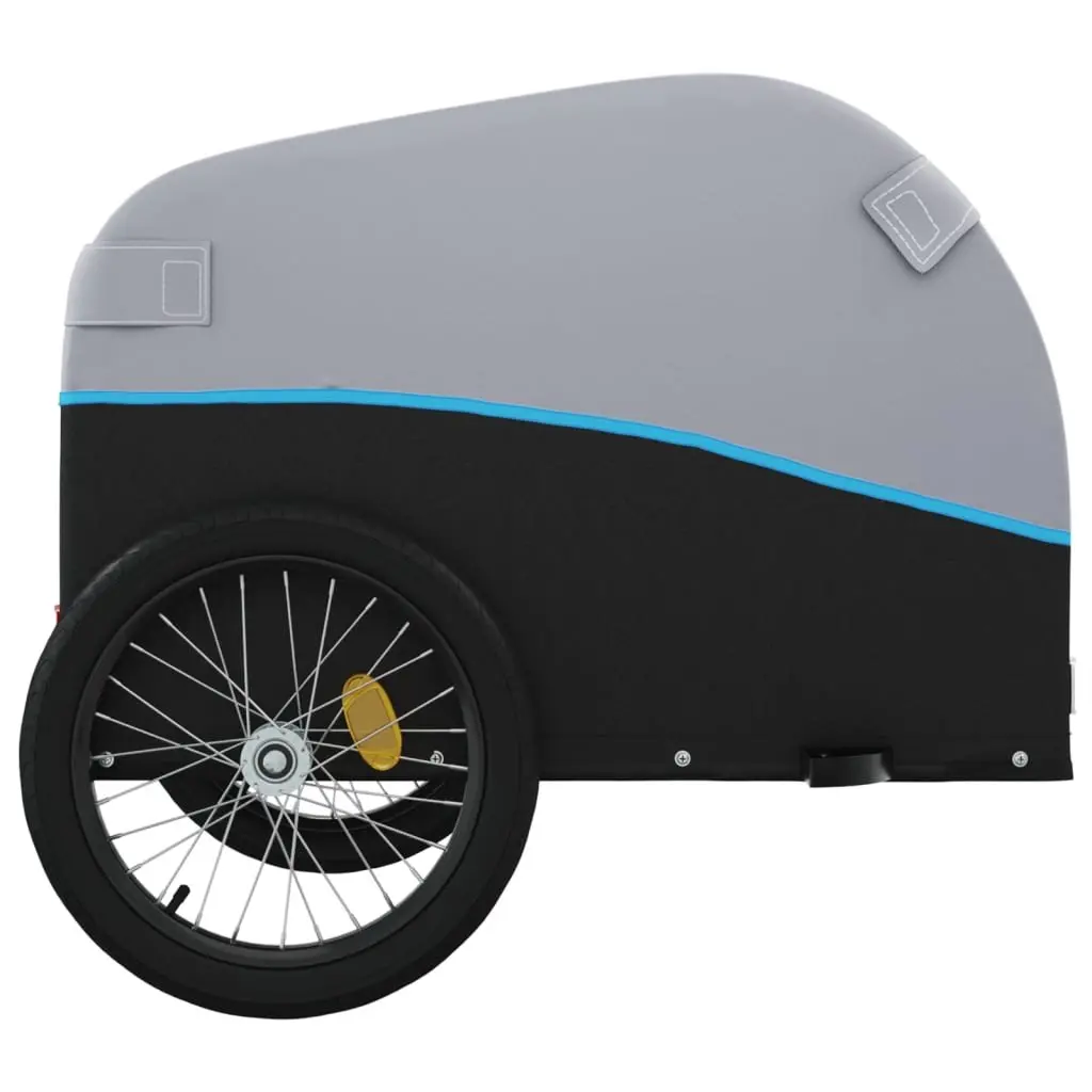 Bike Trailer Iron Frame Blue 45kg Load Capacity Cargo Cart