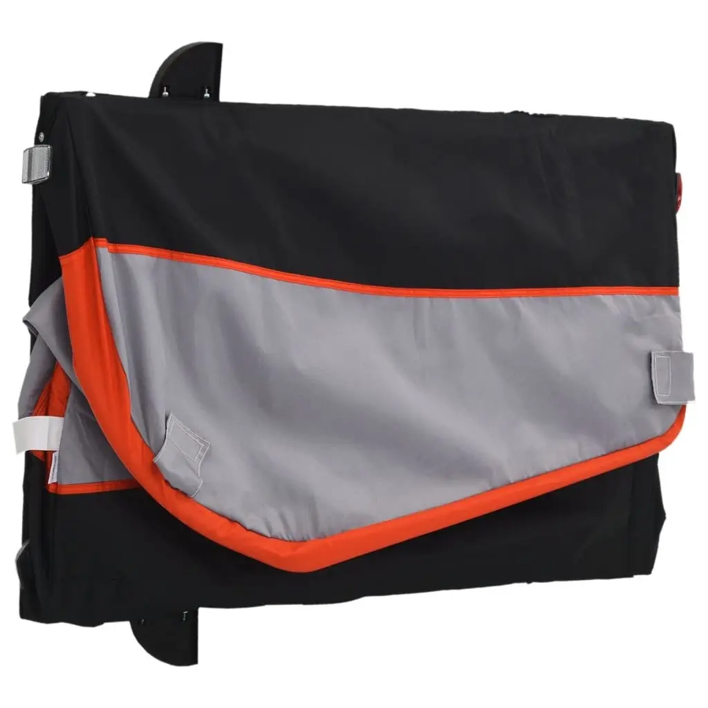Cycling Cargo Trailer Iron Frame Durable Construction 45kg Load Capacity Orange Black