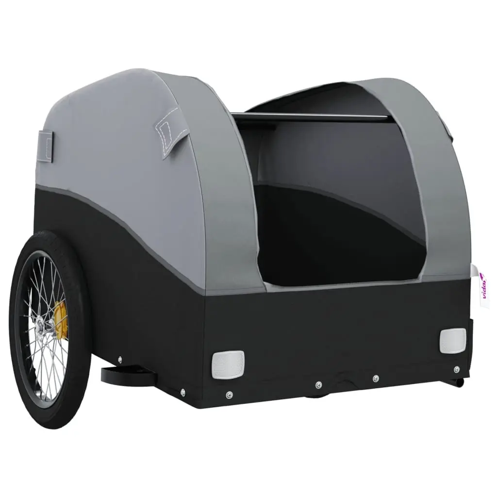 Bike Trailer Iron Grey Heavy Duty Cargo Cart 45kg Load Capacity
