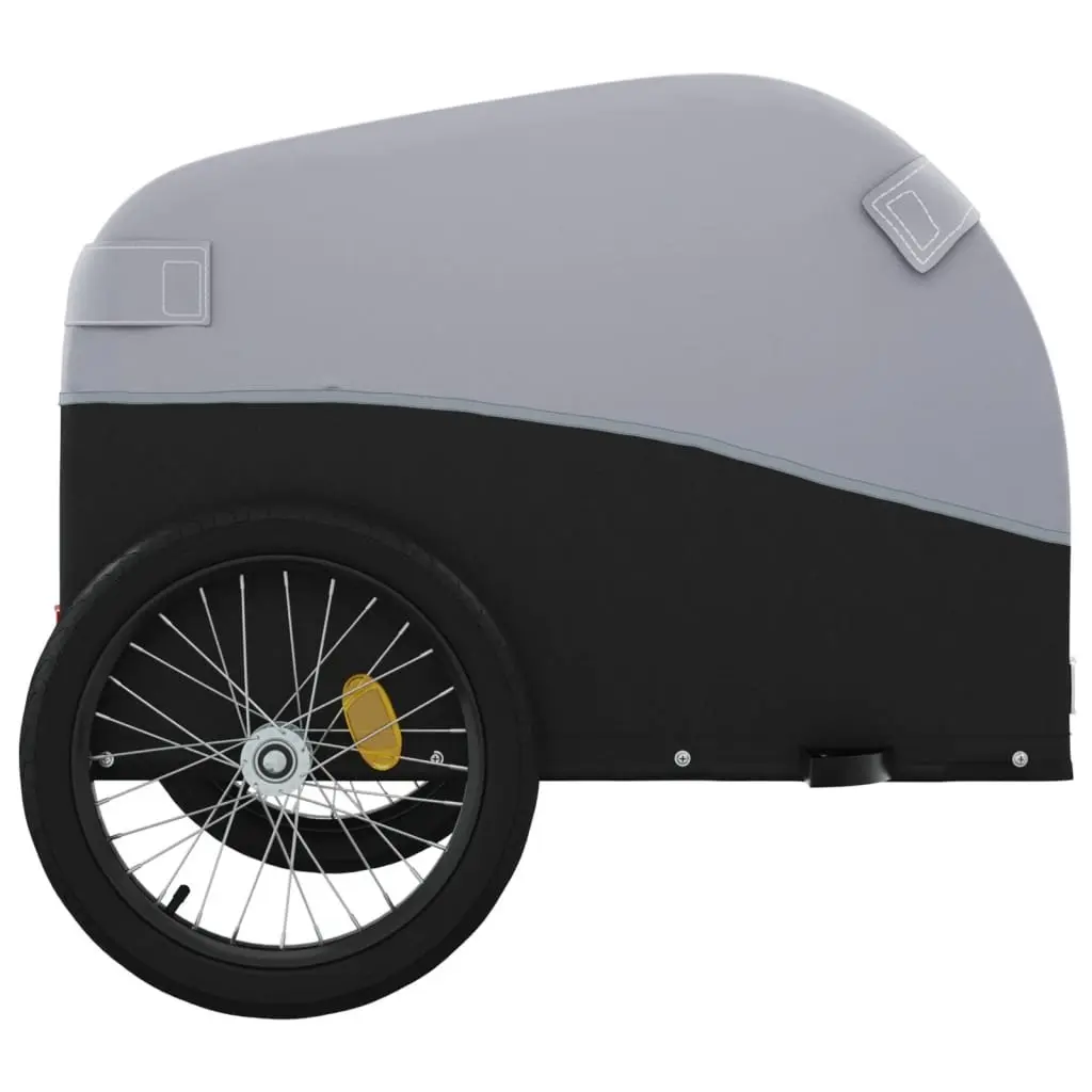 Bike Trailer Iron Grey Heavy Duty Cargo Cart 45kg Load Capacity