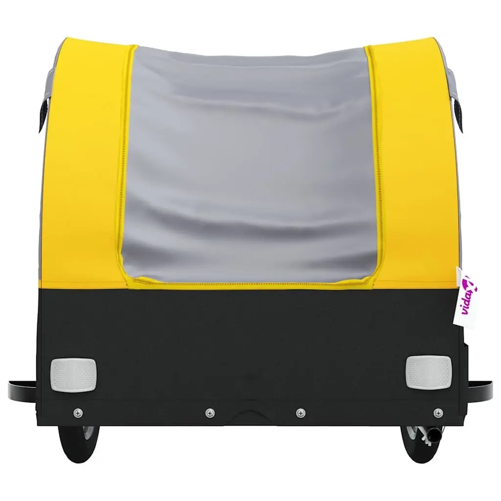 Bike Trailer Iron Yellow 45 kg Load Capacity Cargo Cart Bicycle Hauling