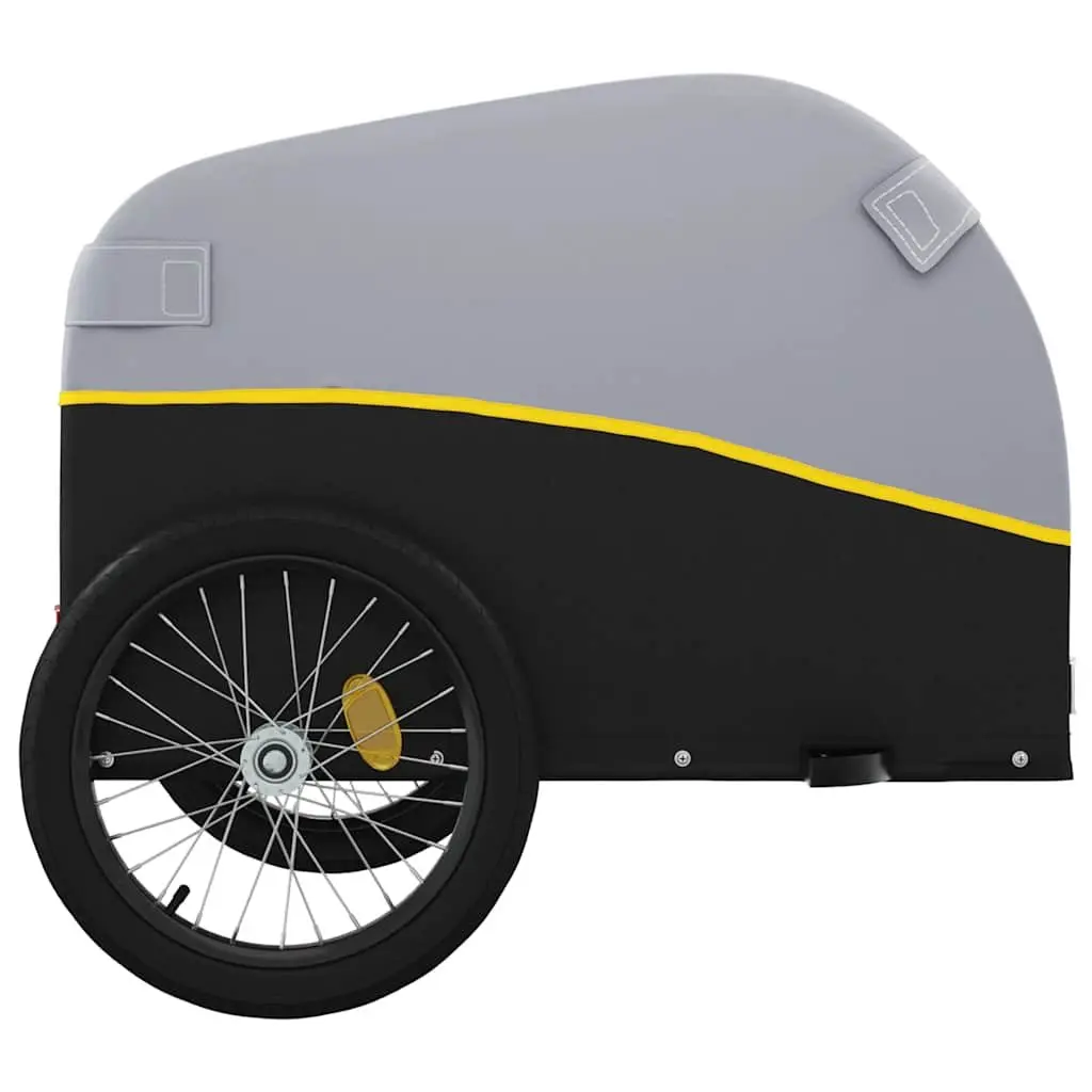 Bike Trailer Iron Yellow 45 kg Load Capacity Cargo Cart Bicycle Hauling