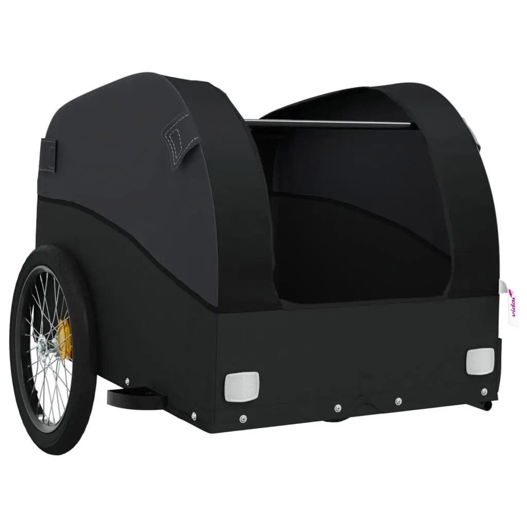 Bike Trailer Heavy Duty Black 45kg Cargo Cart with Tow Bar and Safety Flag