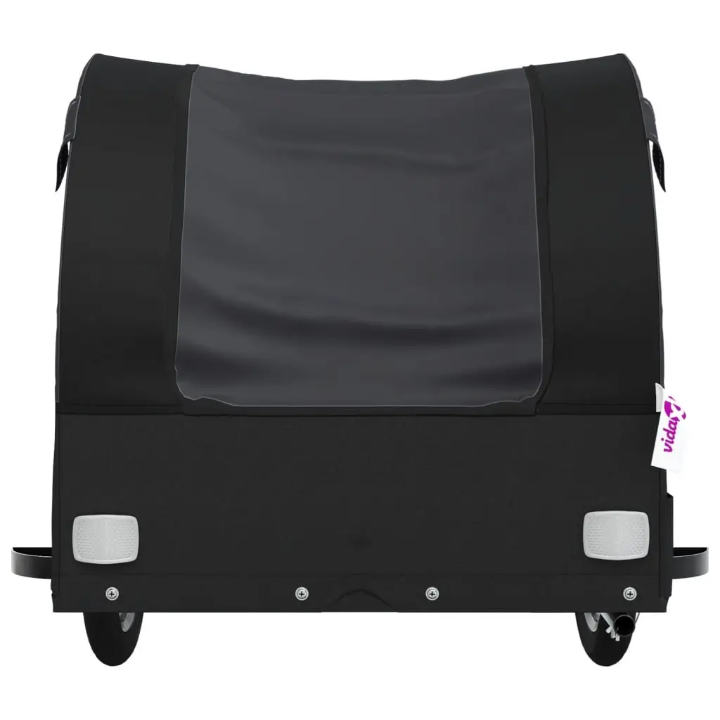 Bike Trailer Heavy Duty Black 45kg Cargo Cart with Tow Bar and Safety Flag